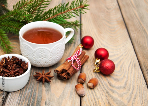 Obraz Hot christmas tea