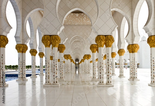 Fototapeta View of Sheikh Zayed Grand Mosque in Abu Dhabi .