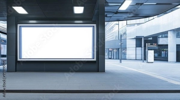 Fototapeta Blank Billboard in Urban Setting.