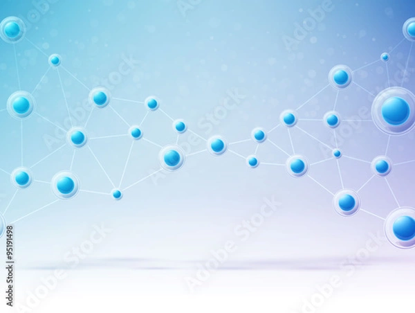 Fototapeta  blue molecule vector science object