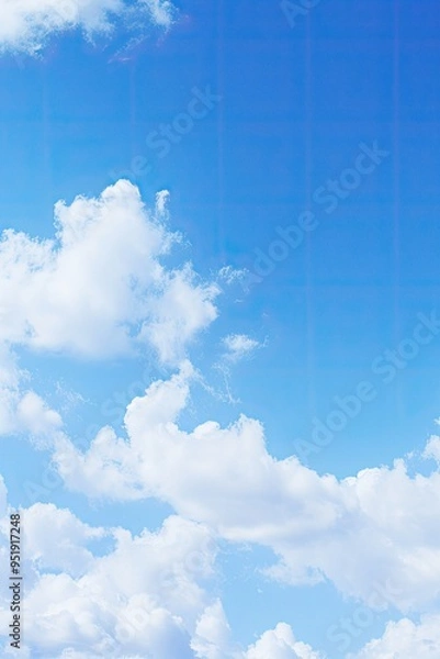 Fototapeta Blue sky with white clouds in sunny day background