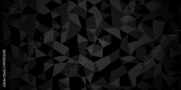 Fototapeta Vector geometric seamless technology black and gray cube square paper background. surface creative diamond pattern black Polygon Mosaic triangle, business and corporate background.