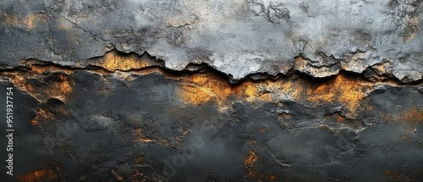 Obraz Rustic Concrete Texture: Dark Gray and Orange Accents 