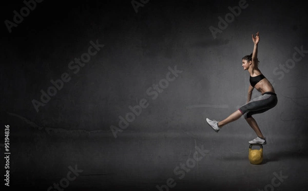 Obraz balance on a kettlebell