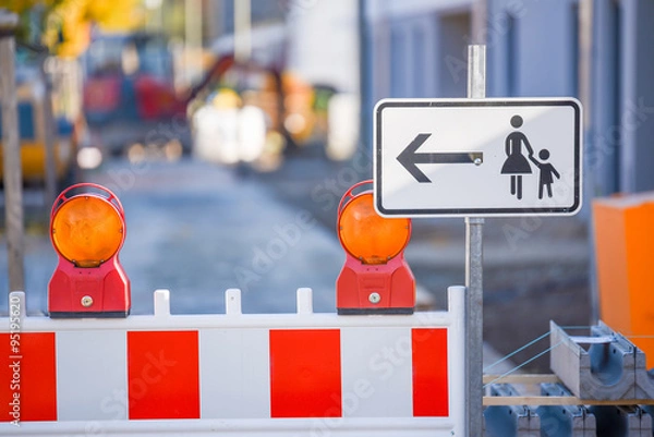 Obraz Baustelle, Straßensperrung