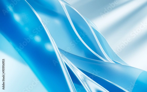 Fototapeta Abstract glass curve background, 3d rendering.