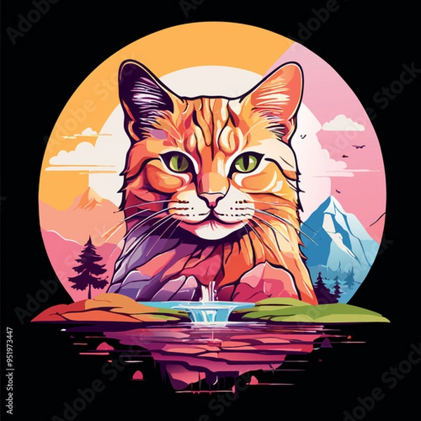 Obraz Cat t-shirt design for cat Lovers, Cat Craft Design.