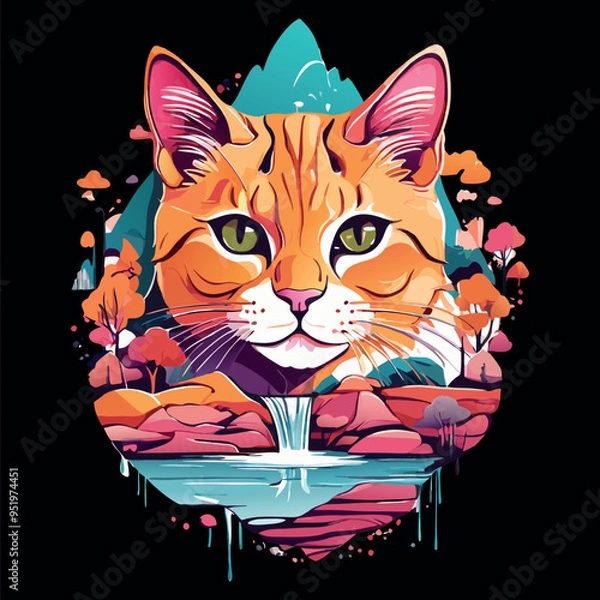 Obraz Cat t-shirt design for cat Lovers, Cat Craft Design.