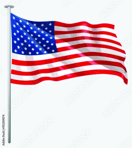 Obraz american flag isolated on white