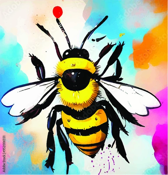 Obraz bee and color paint
