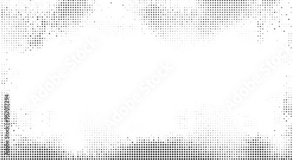 Fototapeta Dot halftone pattern gradient texture, digital technology grunge background and retro overlay pixel backdrop in comic style. Halftone dotted pop art frame or fashion business banner for social media.