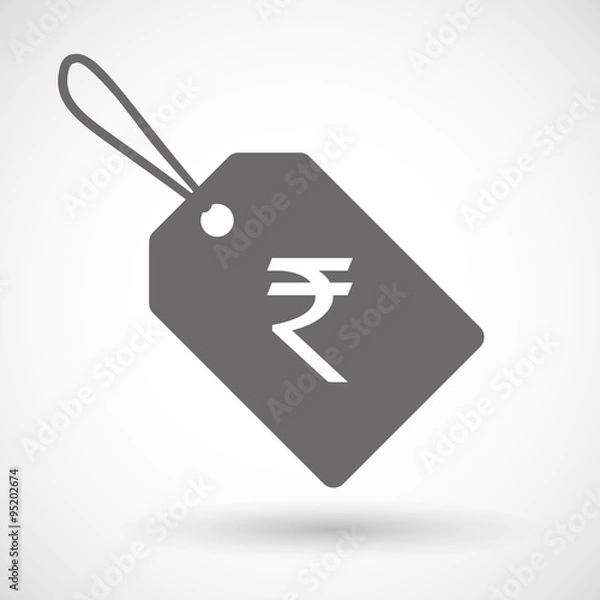 Fototapeta Label icon with a rupee sign
