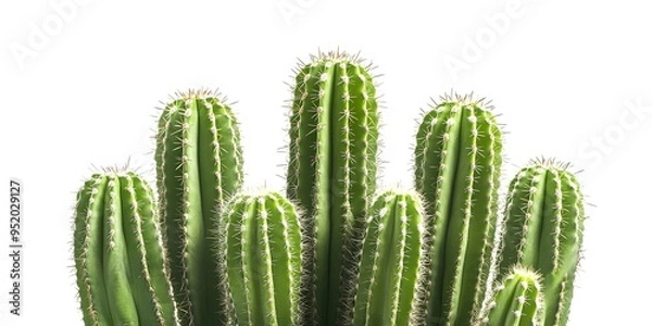 Fototapeta green cactus, isolate on white background