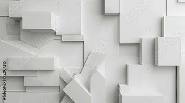 Fototapeta Minimalist Cubist Notepad on Clean White Background with Text Space