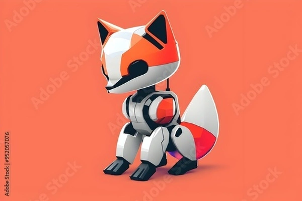Obraz Sleek Robotic Fox Logo for Modern Digital and Tech Businesses