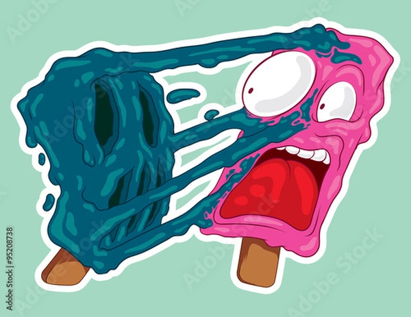 Fototapeta Funy zombie sticker vector concept