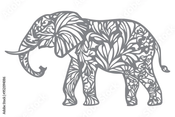 Obraz Decorative Elephant vector cut file