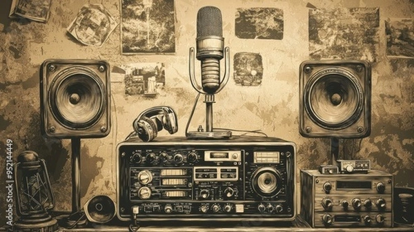 Obraz Vintage Radio Studio Setup.