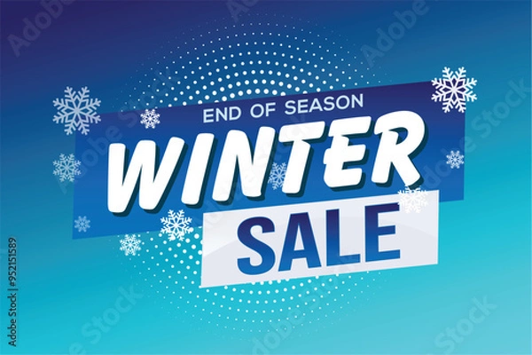 Fototapeta winter sale word text concept icon logo sign symbol vector note mega shopping style for use landing page, template, social media, web, mobile app, poster, banner, flyer, background, gift card, coupon
