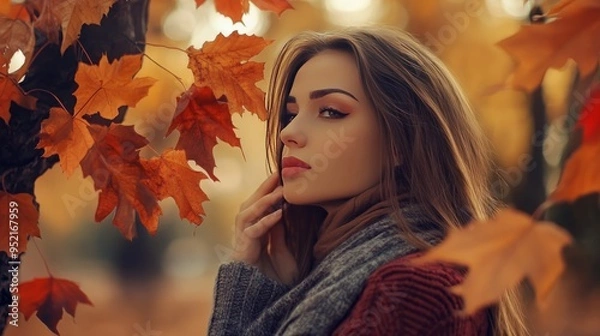 Fototapeta An incredibly beautiful and fashionable trend for autumn and winter, showcasing chic and sophisticated styles with rich textures, warm tones, and luxurious layers, perfect for embracing the season