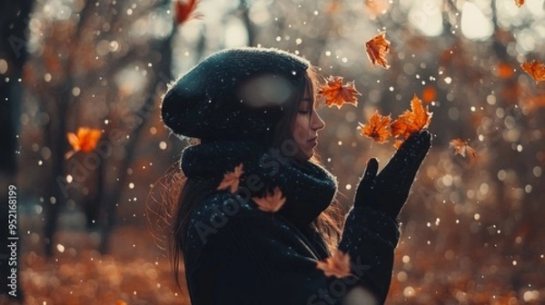 Fototapeta An incredibly beautiful and fashionable trend for autumn and winter, showcasing chic and sophisticated styles with rich textures, warm tones, and luxurious layers, perfect for embracing the season's e