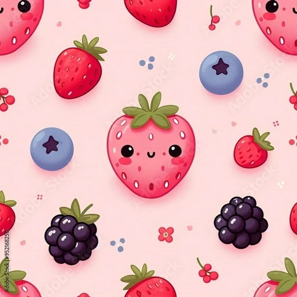 Fototapeta seamless pattern with berries