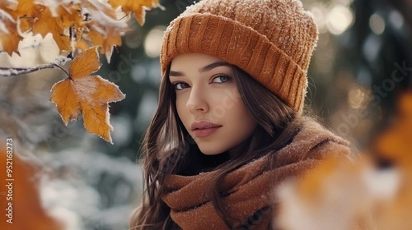 Fototapeta An incredibly beautiful and fashionable trend for autumn and winter, showcasing chic and sophisticated styles with rich textures, warm tones, and luxurious layers, perfect for embracing the season's e
