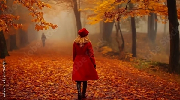 Fototapeta An incredibly beautiful and fashionable trend for autumn and winter, showcasing chic and sophisticated styles with rich textures, warm tones, and luxurious layers, perfect for embracing the season's e