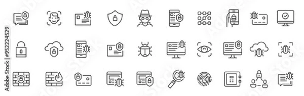 Obraz Cyber security icon set