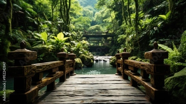 Obraz beautiful view of greenery and a bridge