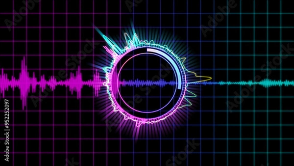 Obraz Hologram audio spectrum, 4k illustration, not AI generated