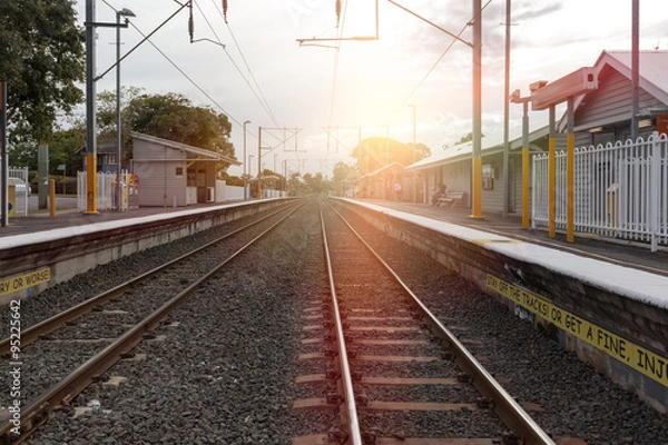 Fototapeta The train tracks 