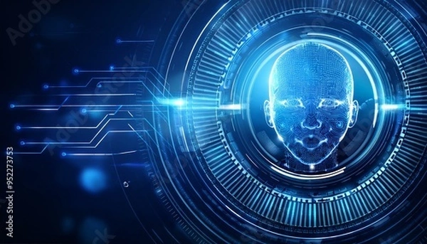 Fototapeta  Artificial intelligence. Technology web background. Virtual concept background