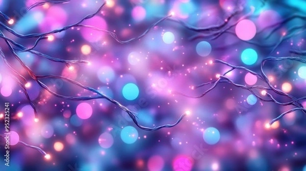 Fototapeta Enchanting Holiday Lights Magical Glow, Festive Atmosphere, Joyful Celebration, Wonder Warmth, Sparkling Bokeh