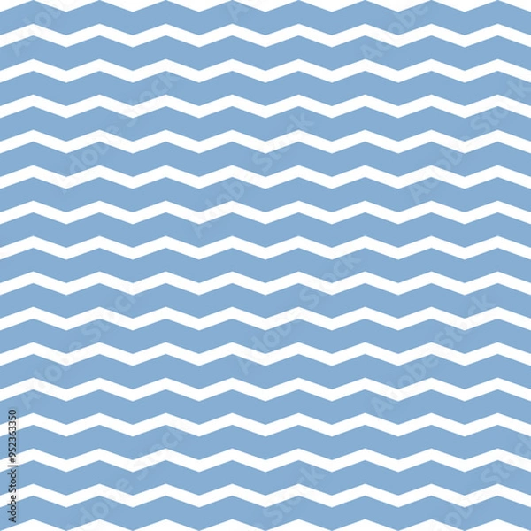 Fototapeta Seamless Wave Pattern Isolated on a white background