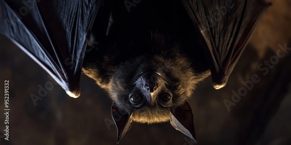 Obraz A vampire bat hanging upside down