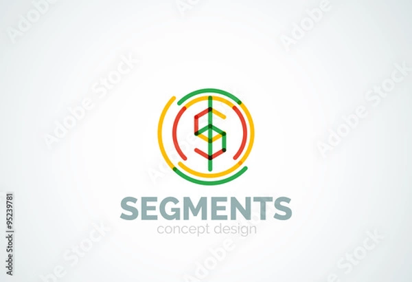 Fototapeta Vector outline minimal abstract geometric logo