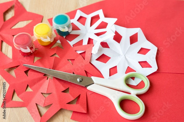 Obraz Schneeflocken basteln