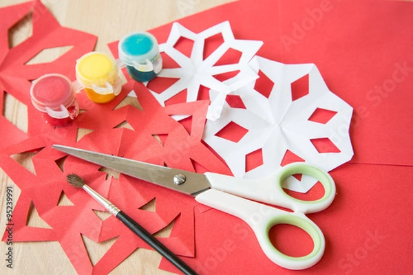 Obraz Schneeflocken basteln