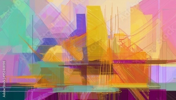 Obraz Architecture abstract painting shape.