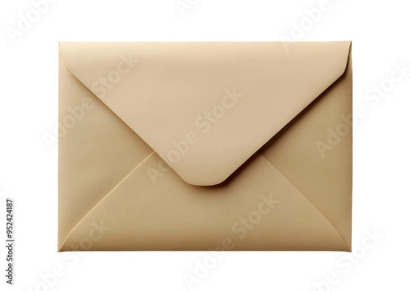 Fototapeta A stylish beige envelope suitable for mailing letters, invitations, or documents, adding a touch of elegance to your correspondence.