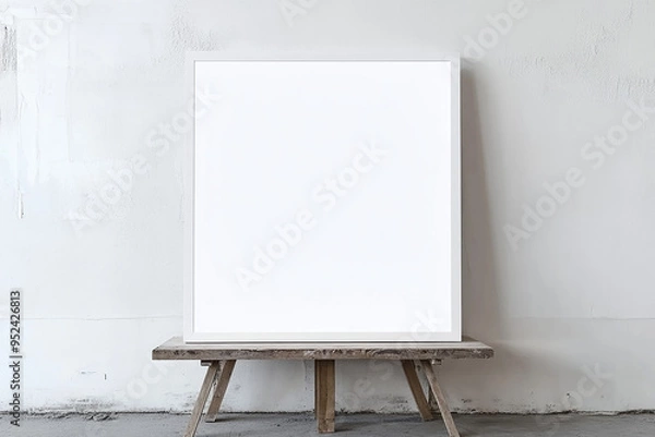 Fototapeta blank frame mockup on the wall with beautiful background r generated by AI