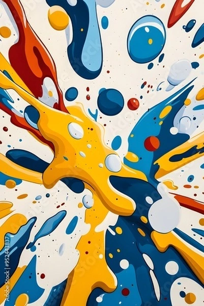 Obraz Abstract colorful shapes on a white background.