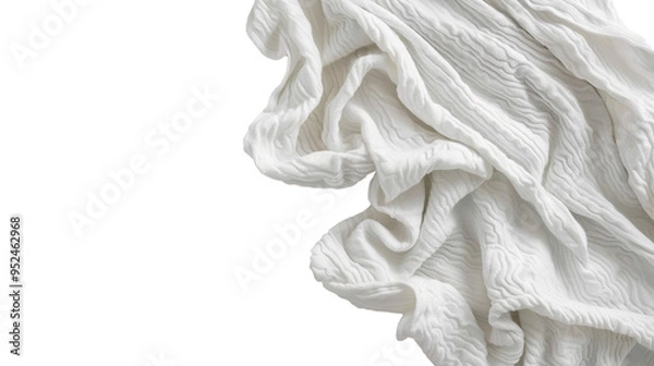 Fototapeta White Empty blanket isolated on transparent background, PNG