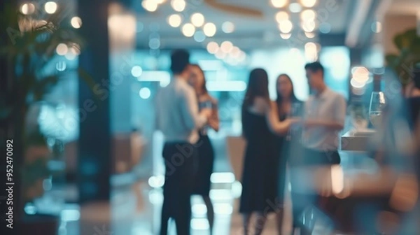 Obraz Blurred background. Join us for a networking event with an elegant ambiance and engaged professionals