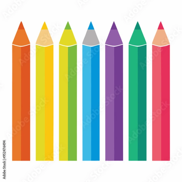 Obraz Coloured pencils   silhouette