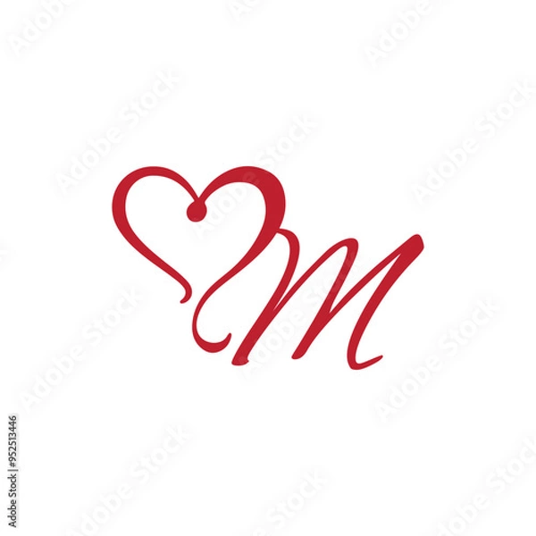 Obraz Letter M heart logo icon design template elements
