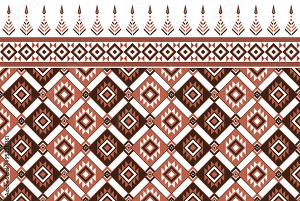 Fototapeta Tribal geometric pattern. Ethnic aztec ornament. Native american motif. Seamless tribal background. Traditional indigenous design. Boho style. Navajo art. Tribal textile print. Ethnic vector elements.