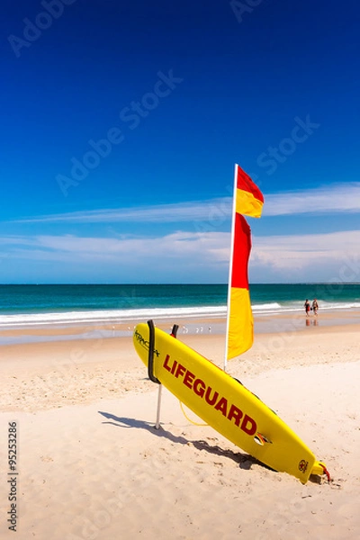 Obraz Lifeguard Surfboard On The Beach
