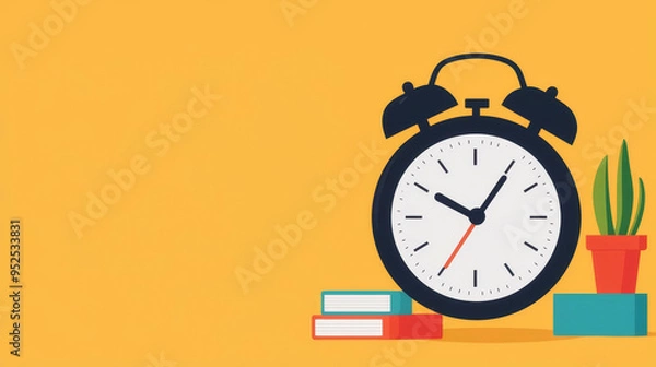 Fototapeta Time management, efficient scheduling, flat design illustration